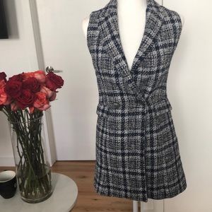 Tweed long-cut vest